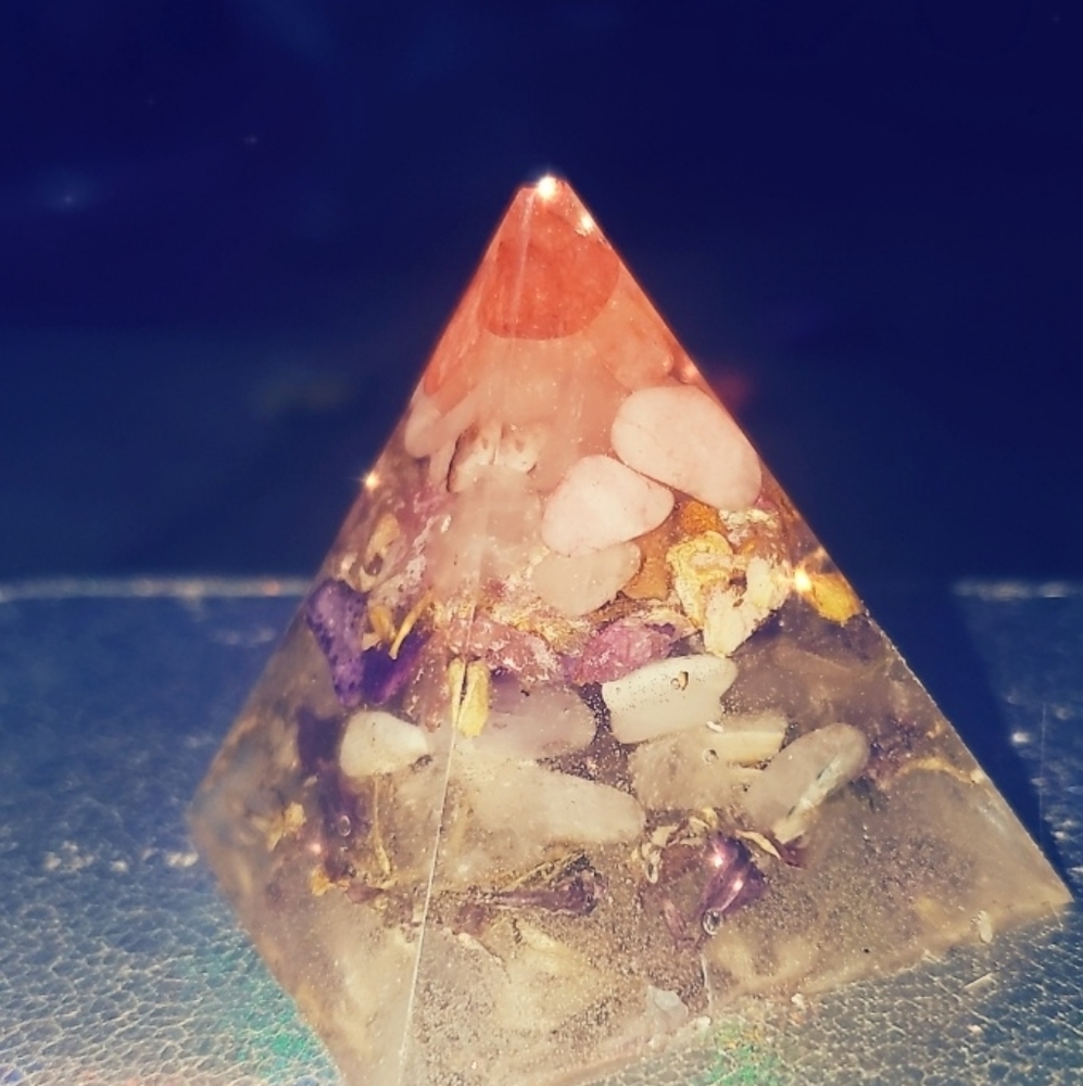 Gem filled pyramid